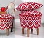 Atelier Del Sofa Puf Bohemio Rojo y Blanco
